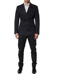 Dolce & Gabbana Blue Cotton Slim Fit Formal 2 Piece Men Suit