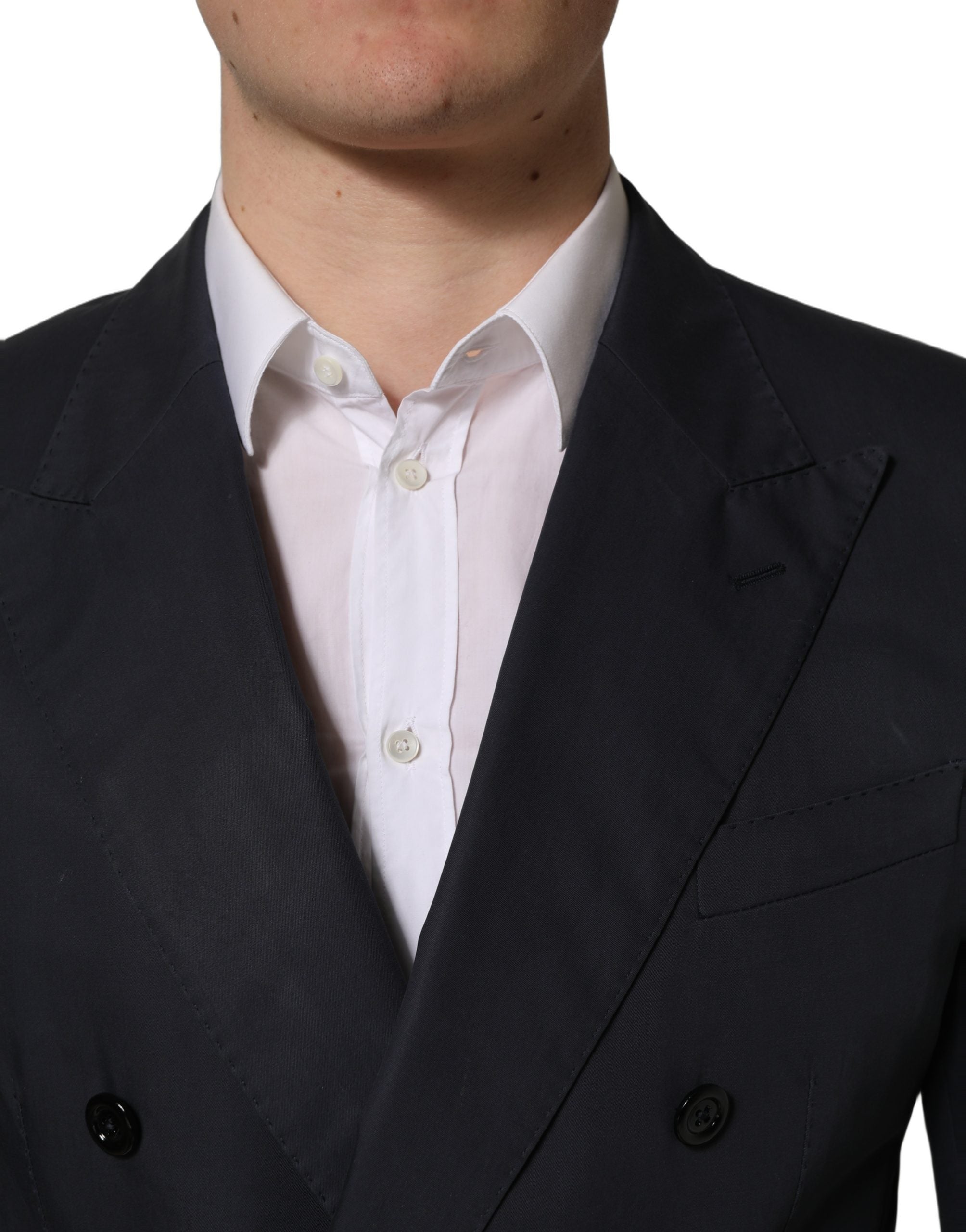 Dolce & Gabbana Blue Cotton Slim Fit Formal 2 Piece Men Suit