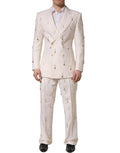 Dolce & Gabbana White Wool Slim Fit Formal 2 Piece Men Suit