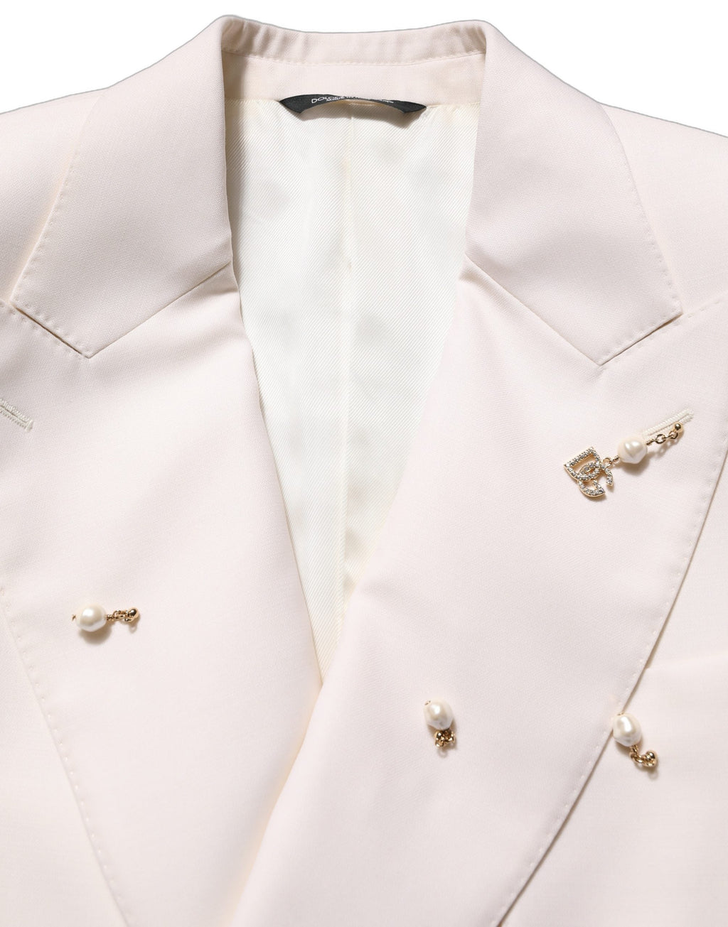 Dolce & Gabbana White Wool Slim Fit Formal 2 Piece Men Suit