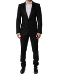 Dolce & Gabbana Black Wool Slim Fit Formal 2 Piece Men Suit