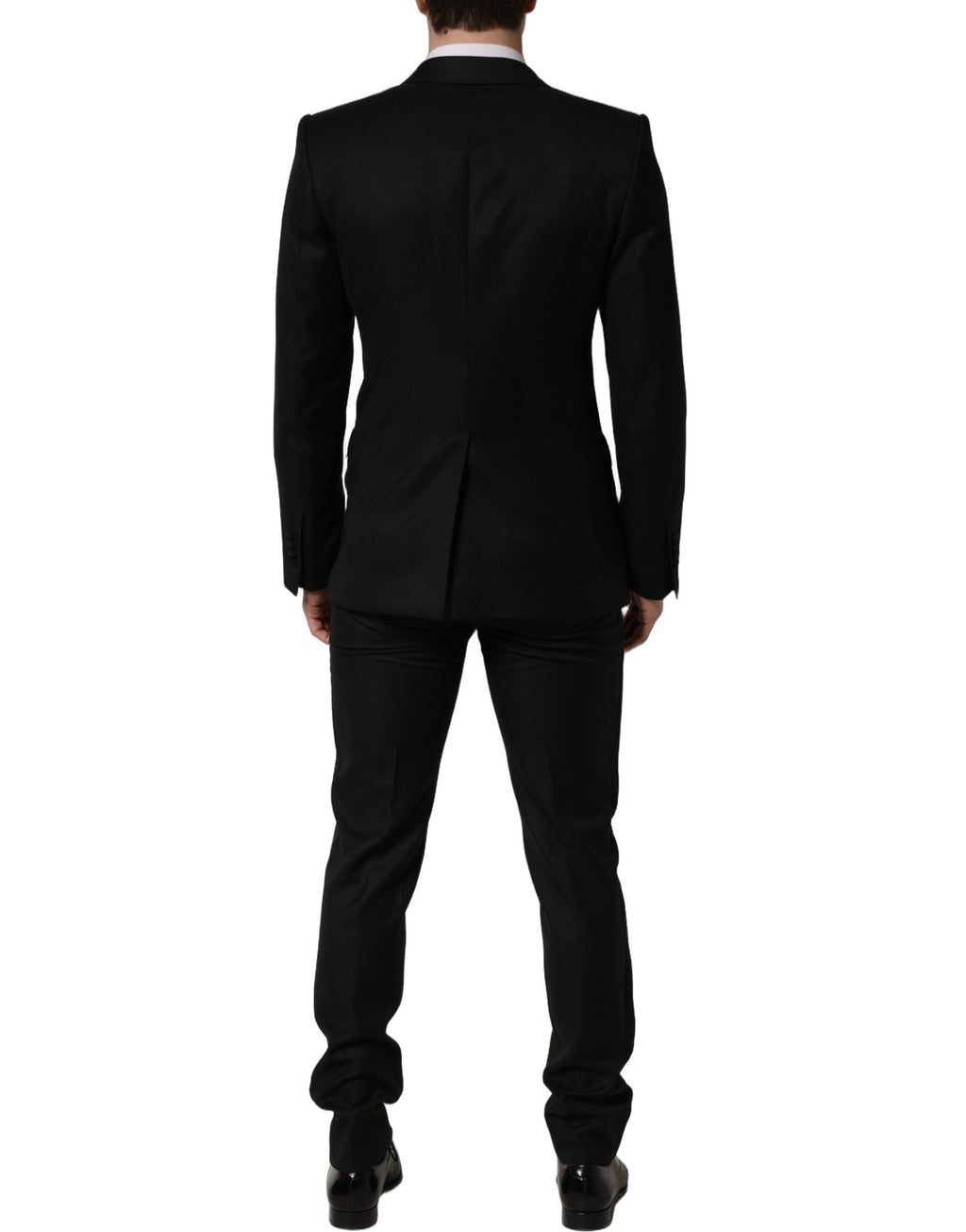 Dolce & Gabbana Black Wool Slim Fit Formal 2 Piece Men Suit
