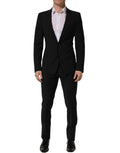 Dolce & Gabbana Black Wool Slim Fit Formal 2 Piece Men Suit