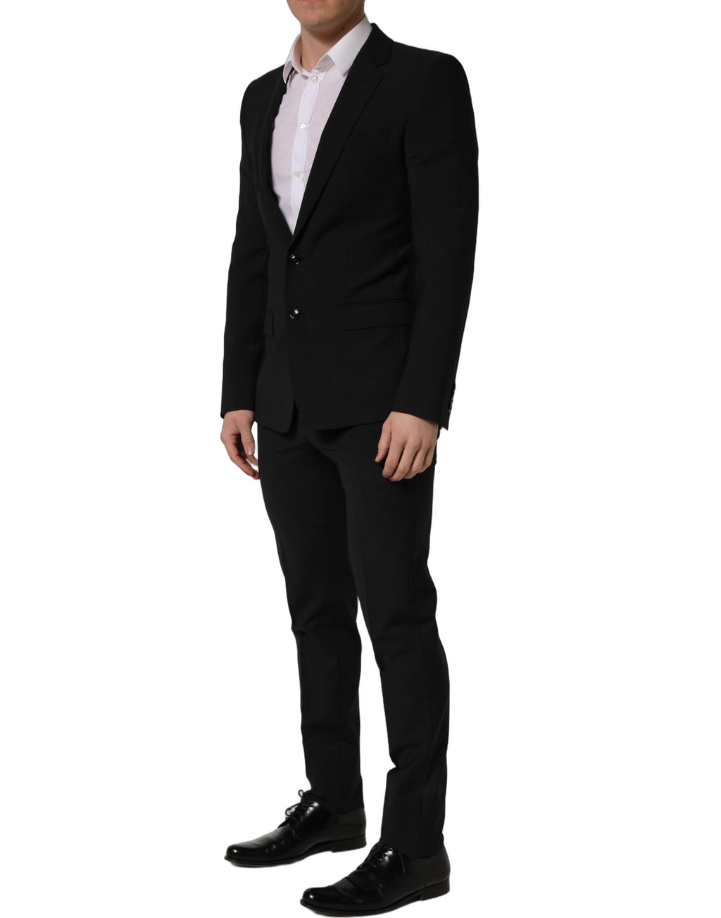 Dolce & Gabbana Black Wool Slim Fit Formal 2 Piece Men Suit