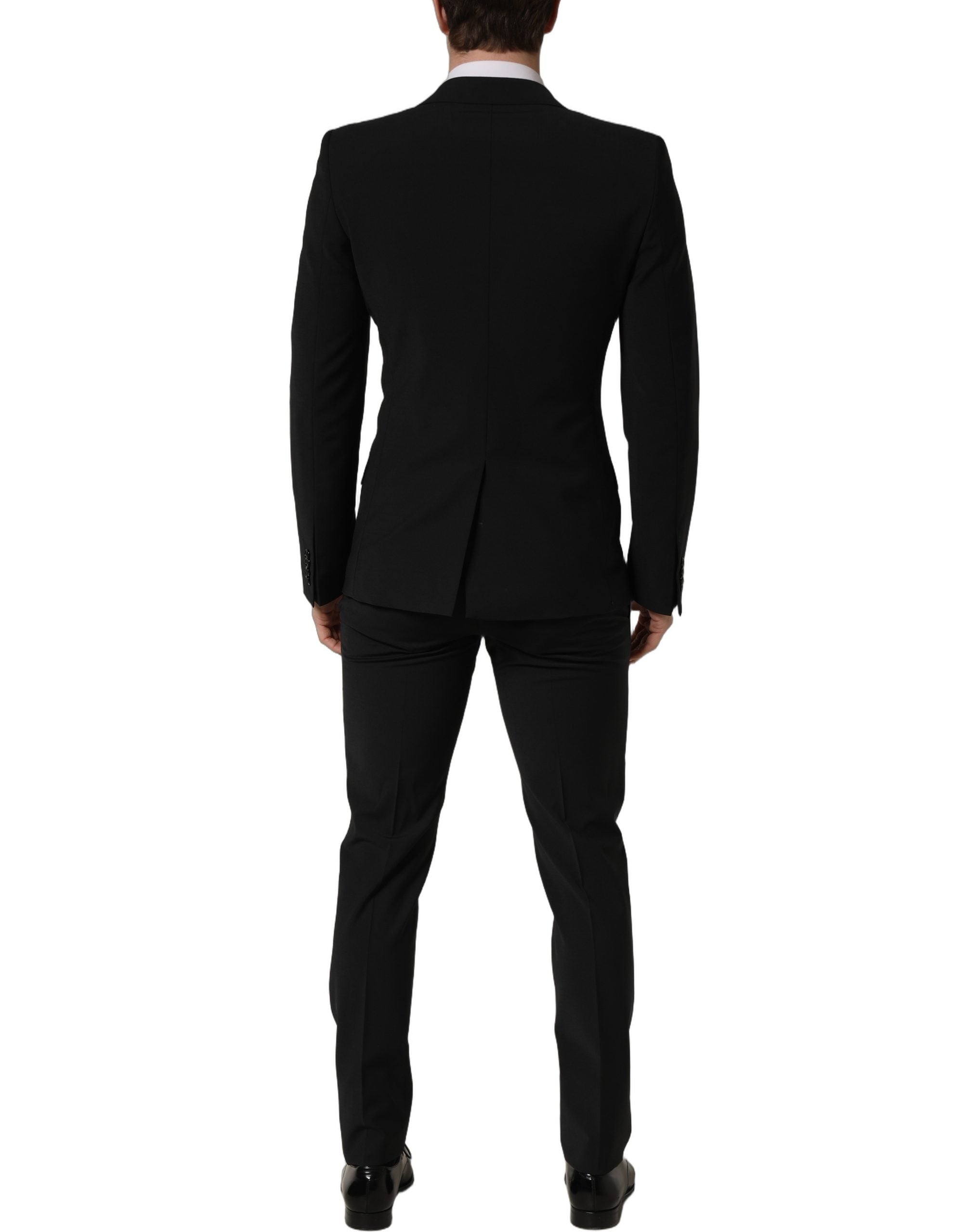 Dolce & Gabbana Black Wool Slim Fit Formal 2 Piece Men Suit