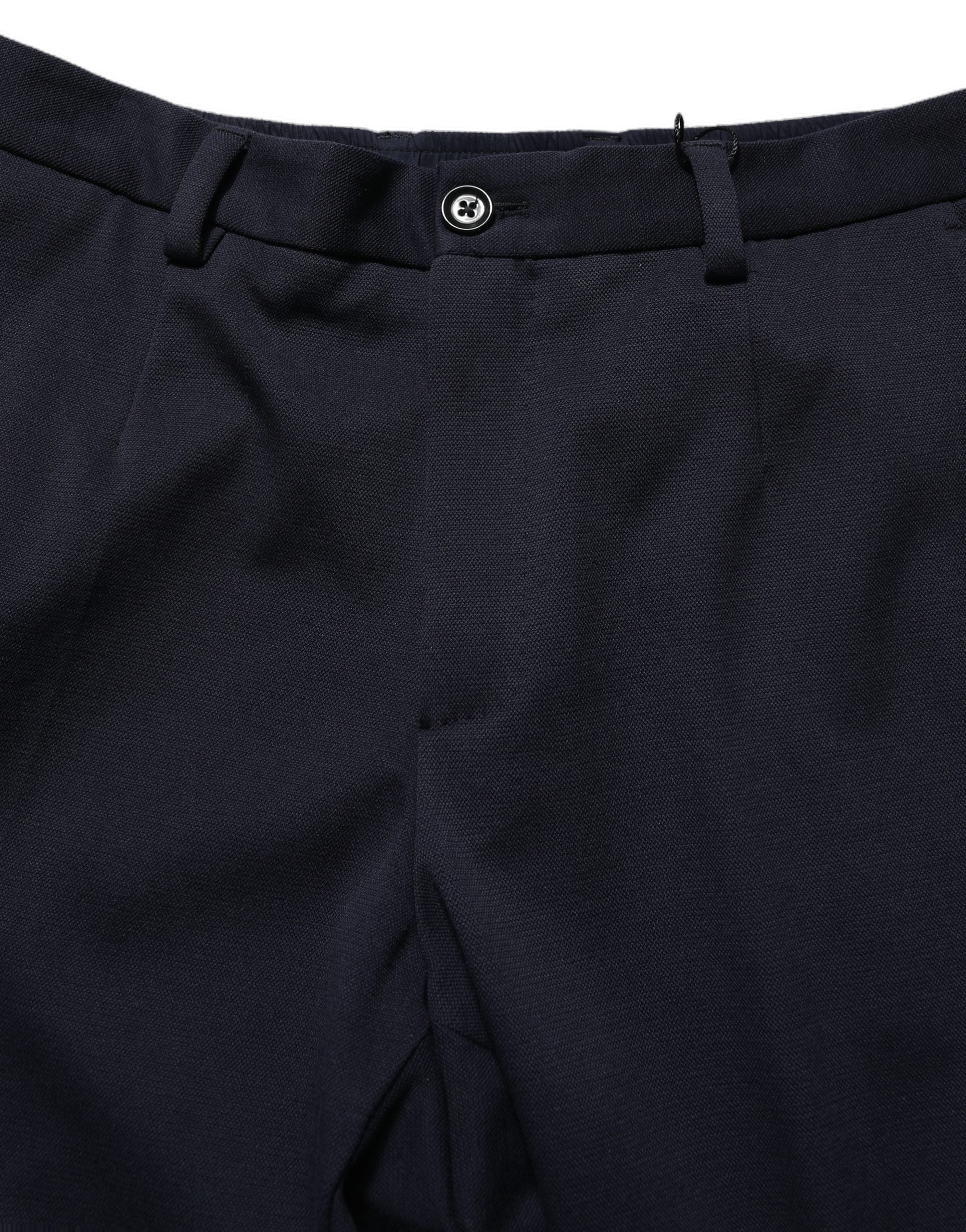 Dolce & Gabbana Black Cotton Tapered Leg Dress Trouser Pants
