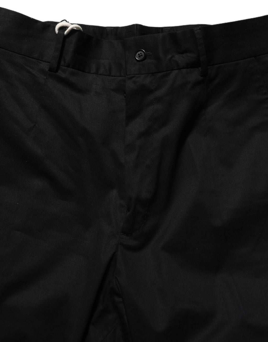 Dolce & Gabbana Black Cotton Tapered Leg Dress Trouser Pants
