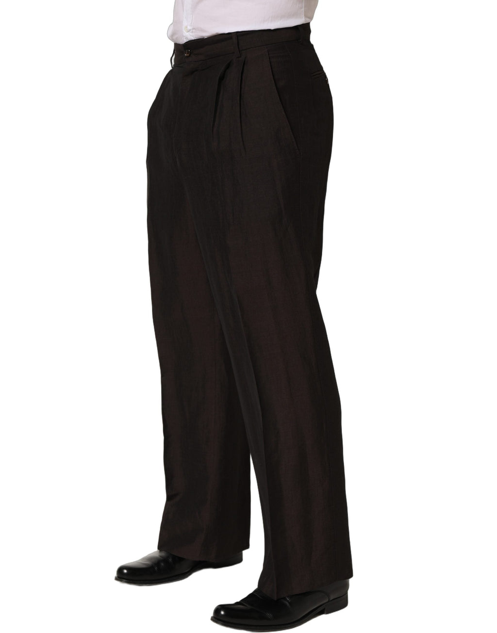 Dolce & Gabbana Brown Linen Straight Men Dress Trouser Pants