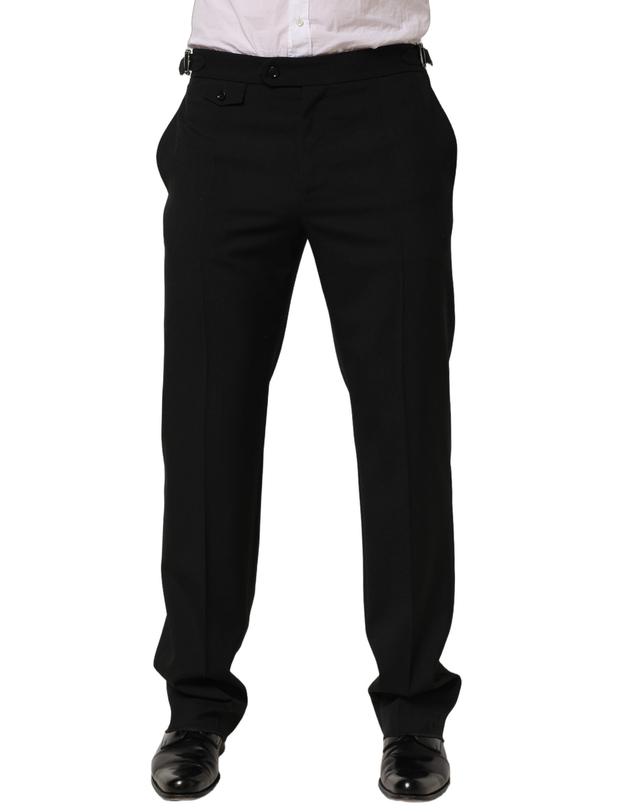 Dolce & Gabbana Black Tapered Leg Men Dress Trouser Pants