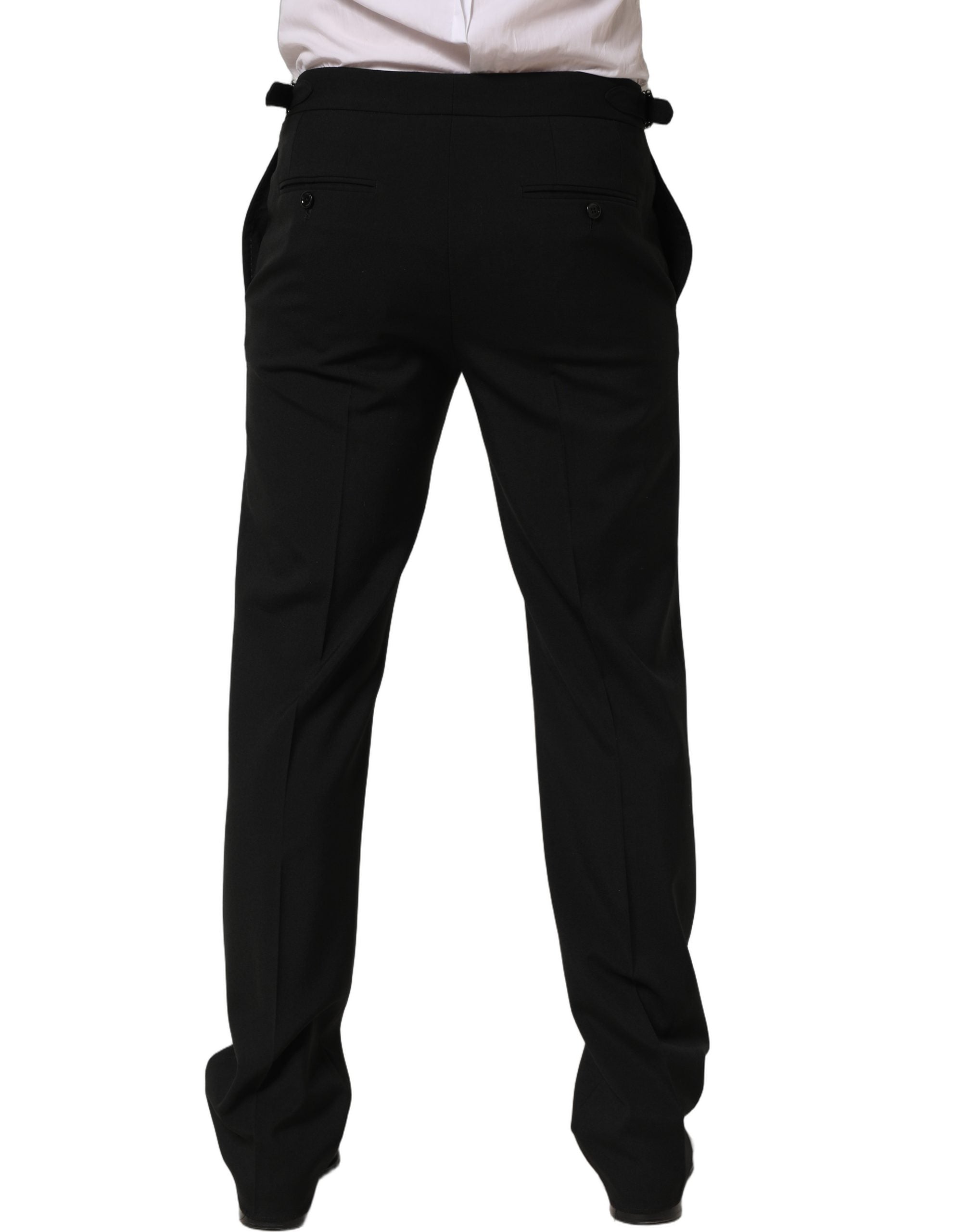 Dolce & Gabbana Black Tapered Leg Men Dress Trouser Pants