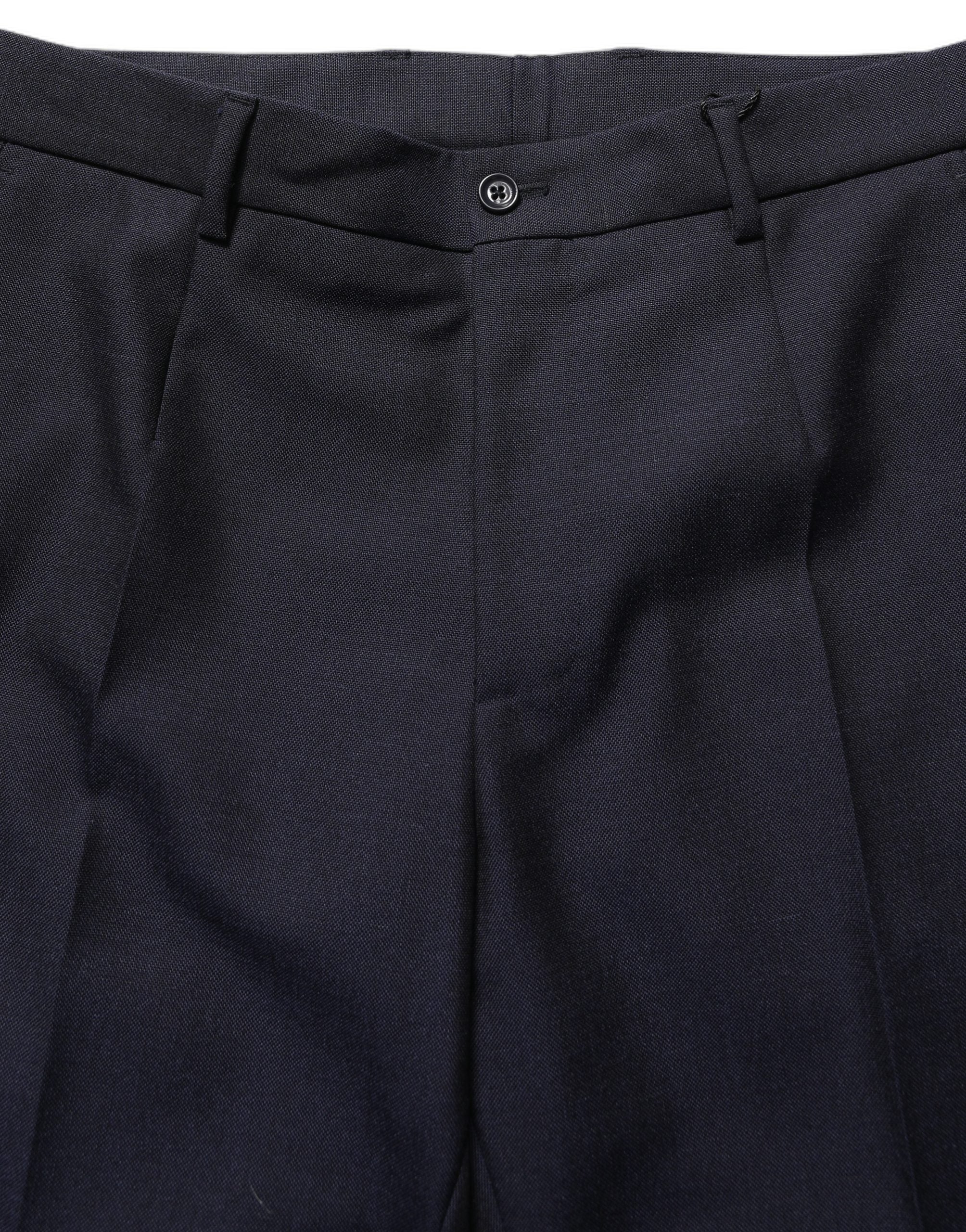 Dolce & Gabbana Black Wool Tapered Leg Dress Trouser Pants