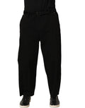 Dolce & Gabbana Black Mid Waist Straight Men Trouser Pants