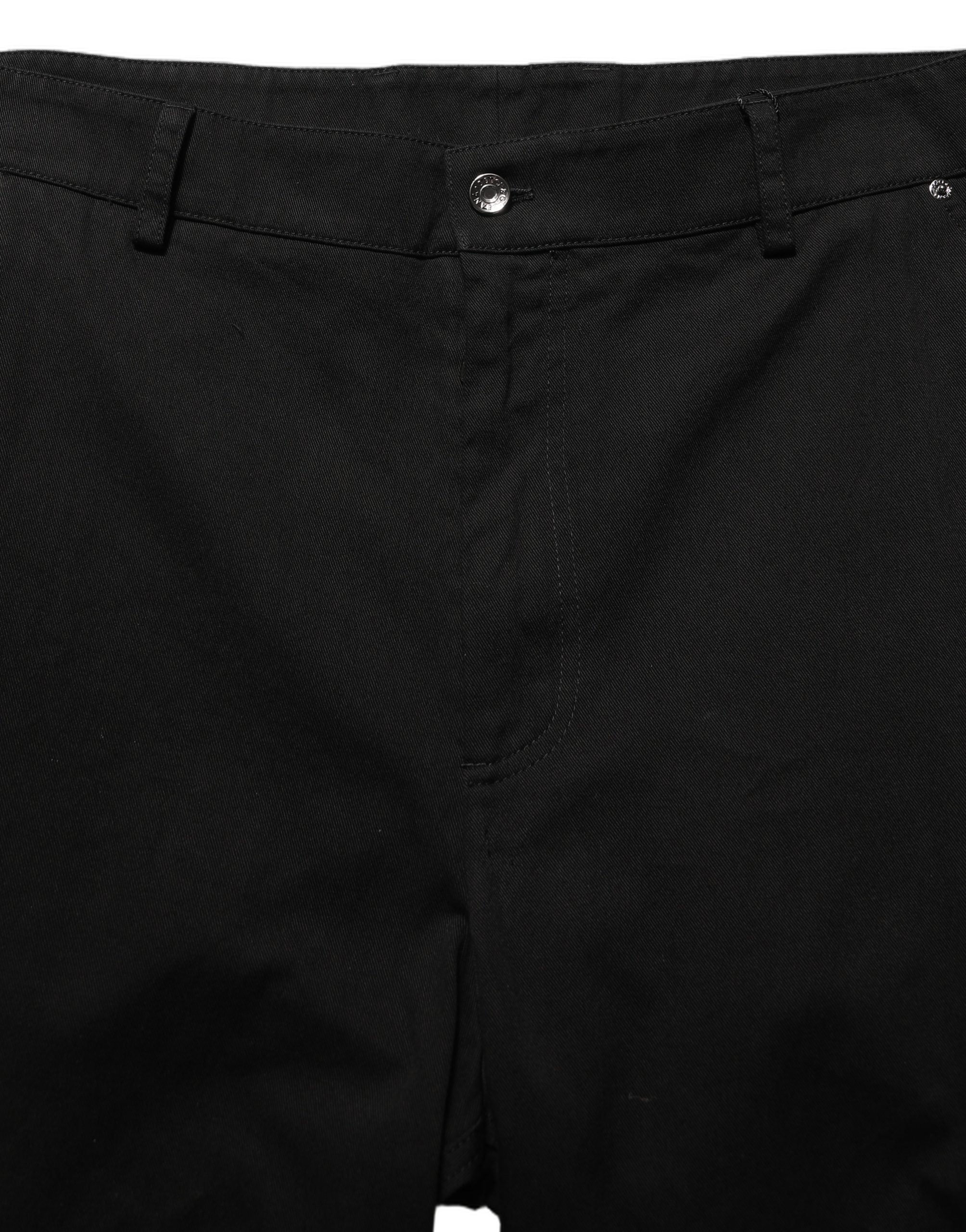 Dolce & Gabbana Black Mid Waist Straight Men Trouser Pants