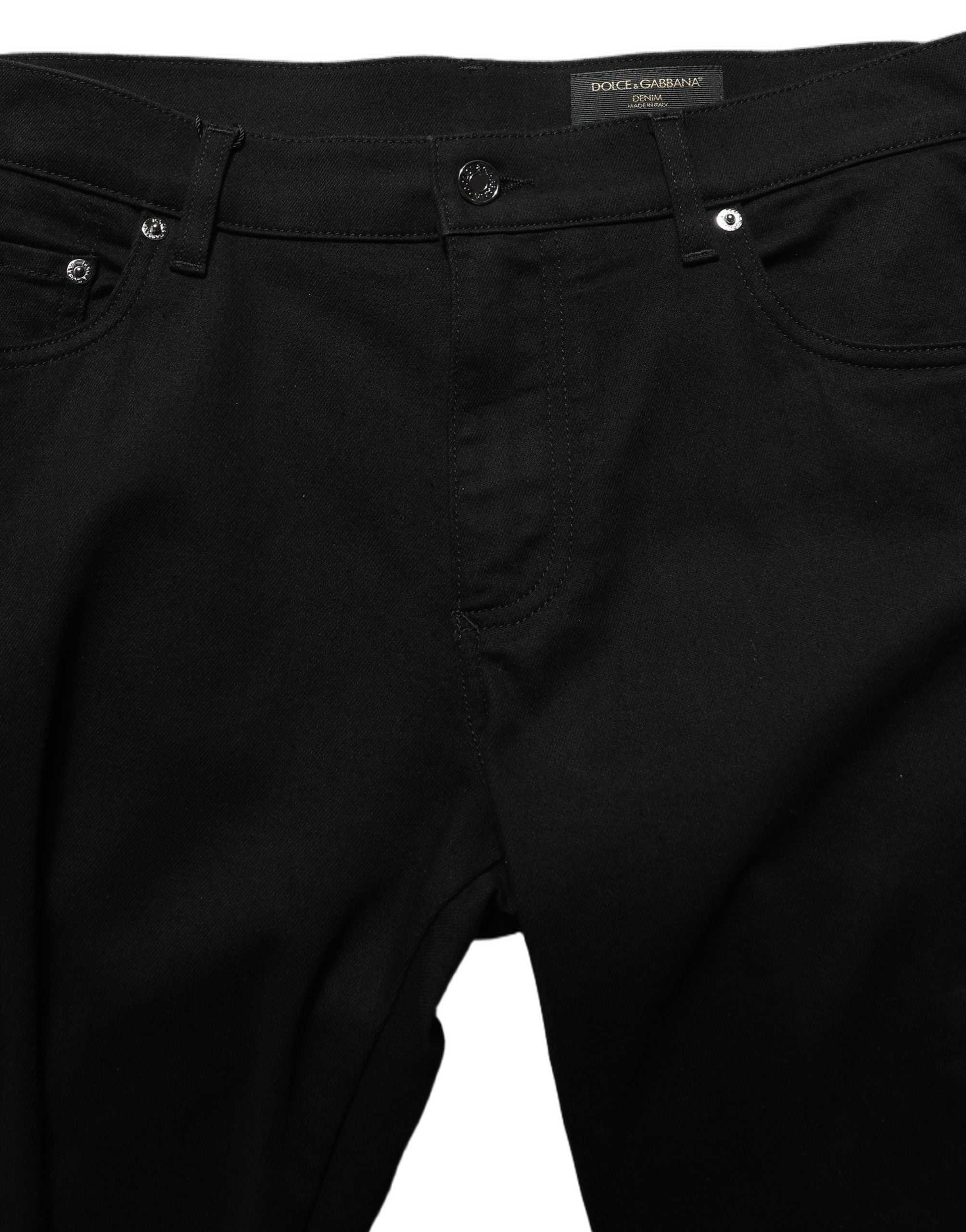 Dolce & Gabbana Black Cotton Stretch Skinny Men Denim Jeans