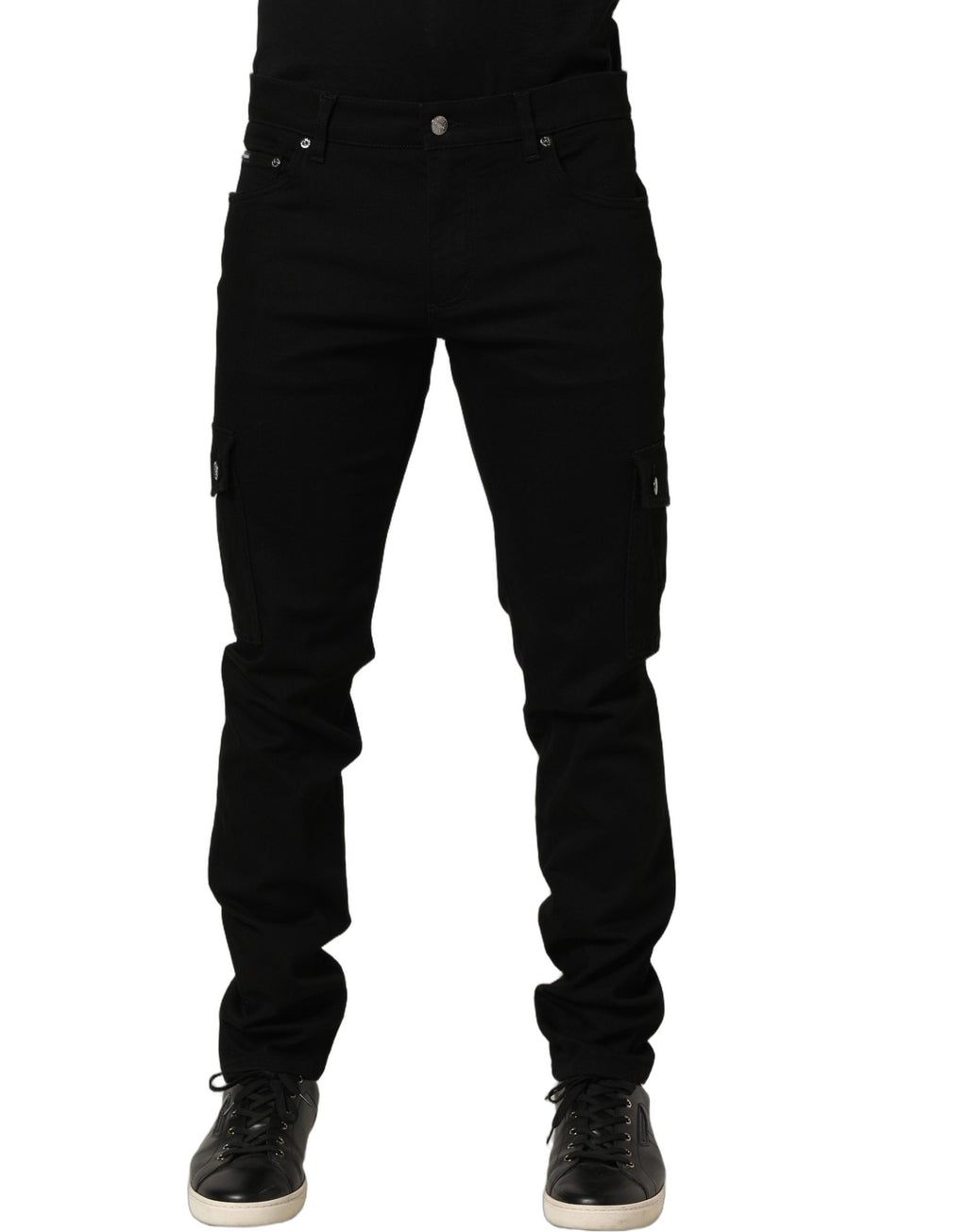 Dolce & Gabbana Black Cotton Stretch Skinny Men Denim Jeans