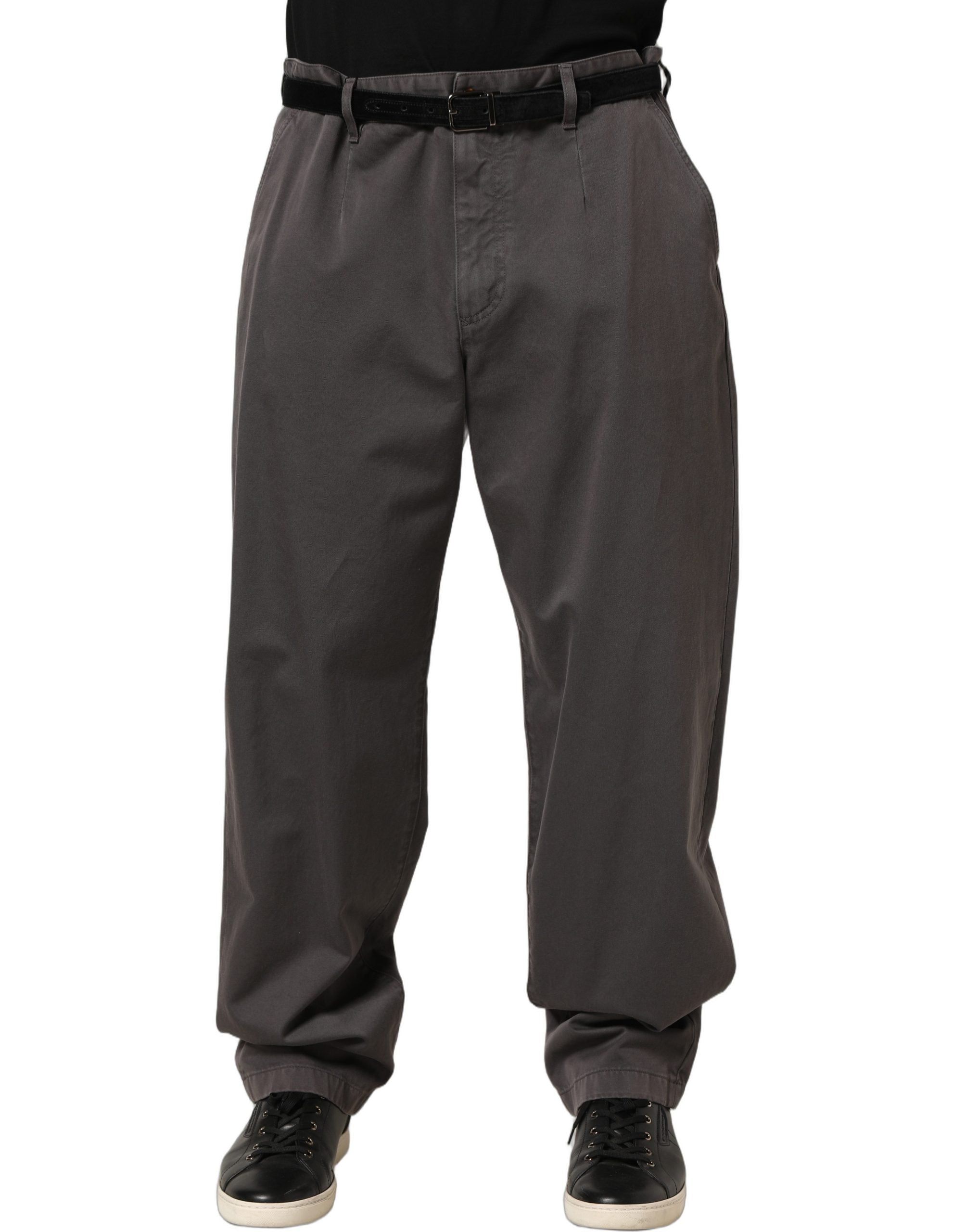 Dolce & Gabbana Dark Gray MidWaist Straight Men Trouser Pants
