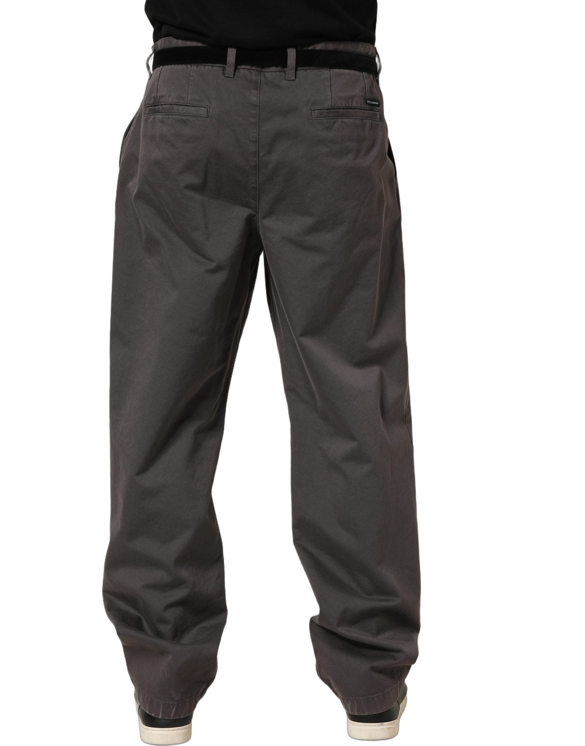 Dolce & Gabbana Dark Gray MidWaist Straight Men Trouser Pants