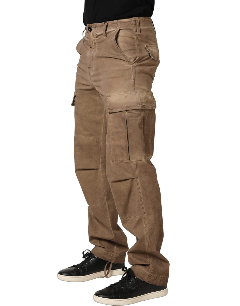 Dolce & Gabbana Brown Mid Waist Cargo Straight Trouser Pants