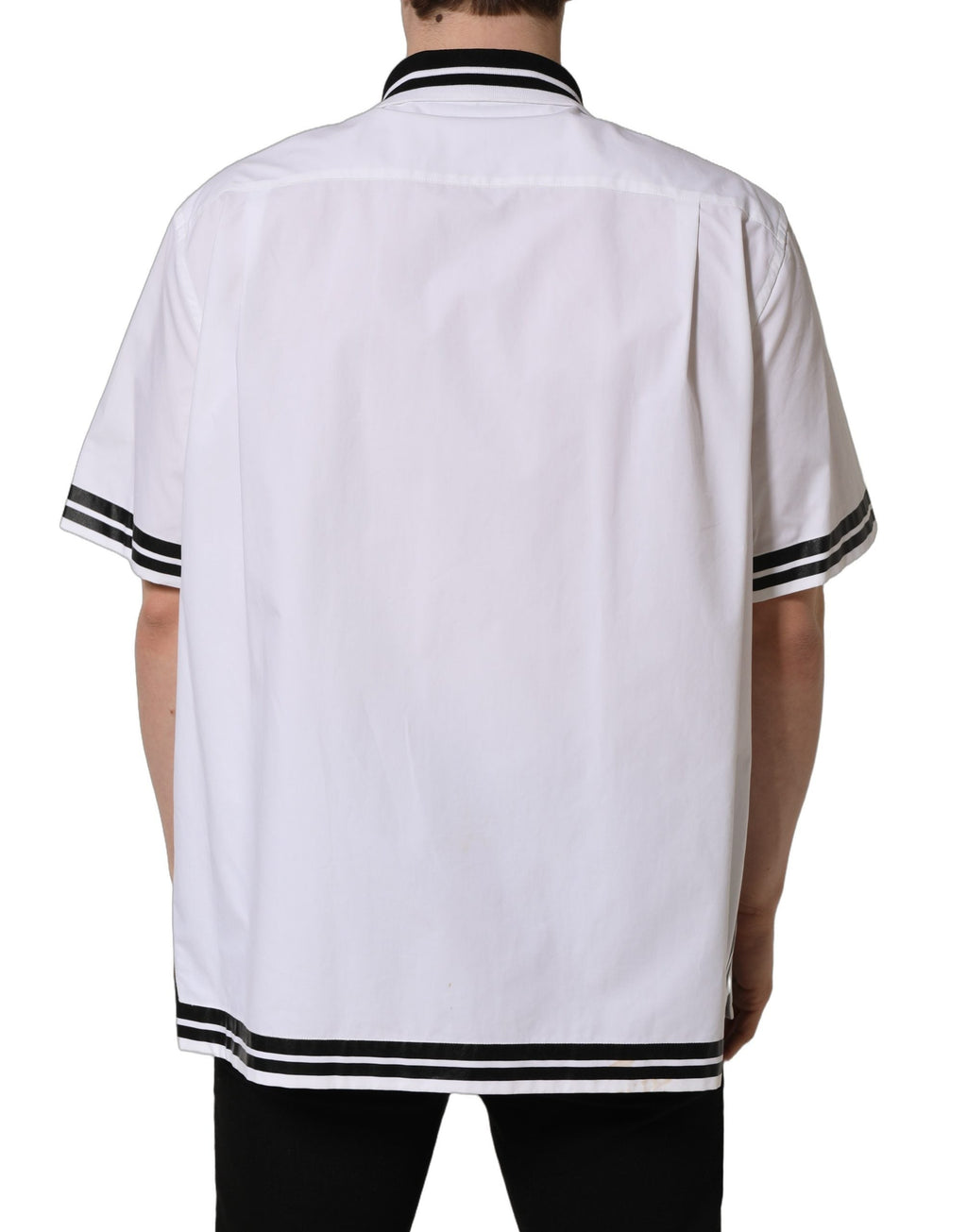 Dolce & Gabbana White LogoPatch Cotton Baseball Casual Shirt