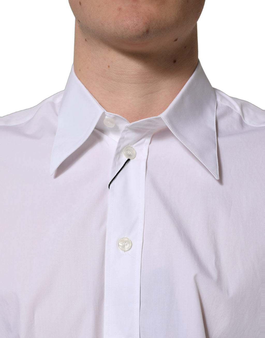 Dolce & Gabbana White Cotton Sleeveless Formal Dress Shirt
