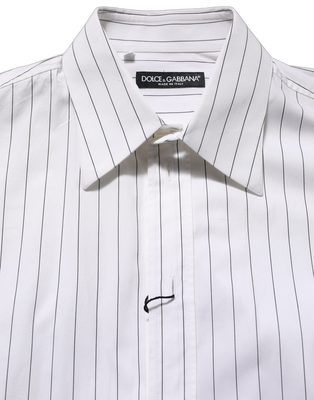 Dolce & Gabbana White Stripes Cotton Men Formal Dress Shirt