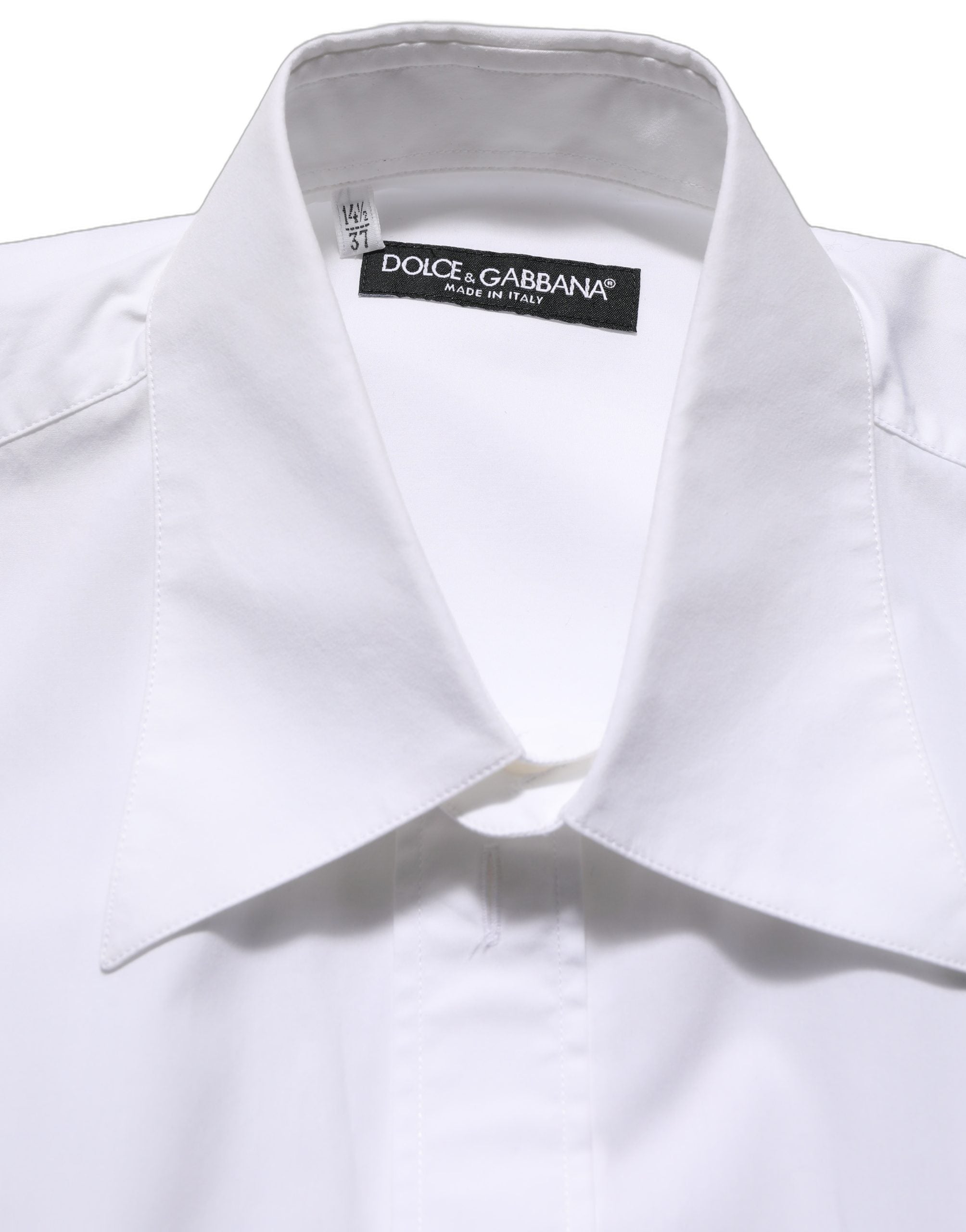 Dolce & Gabbana White Cotton Sleeveless Formal Dress Shirt