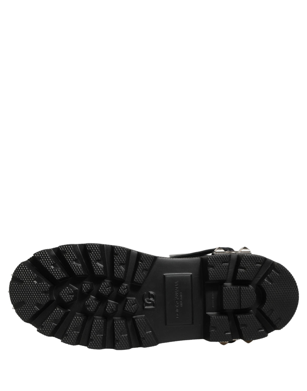 Dolce & Gabbana Black Stud Platform Combat High Boots Shoes