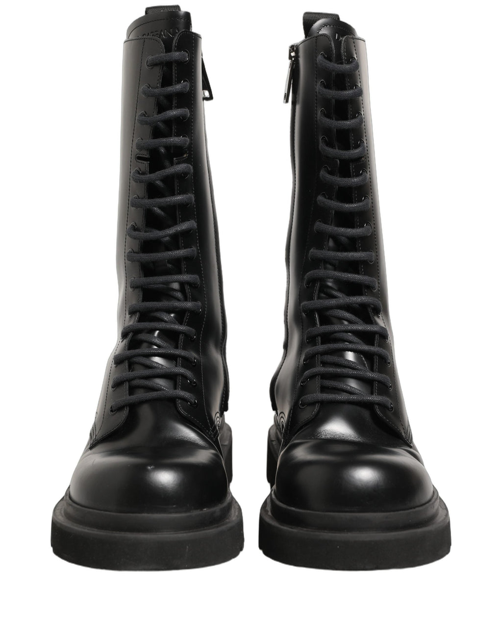 Dolce & Gabbana Black Leather Lace Up Men Combat Boots Shoes