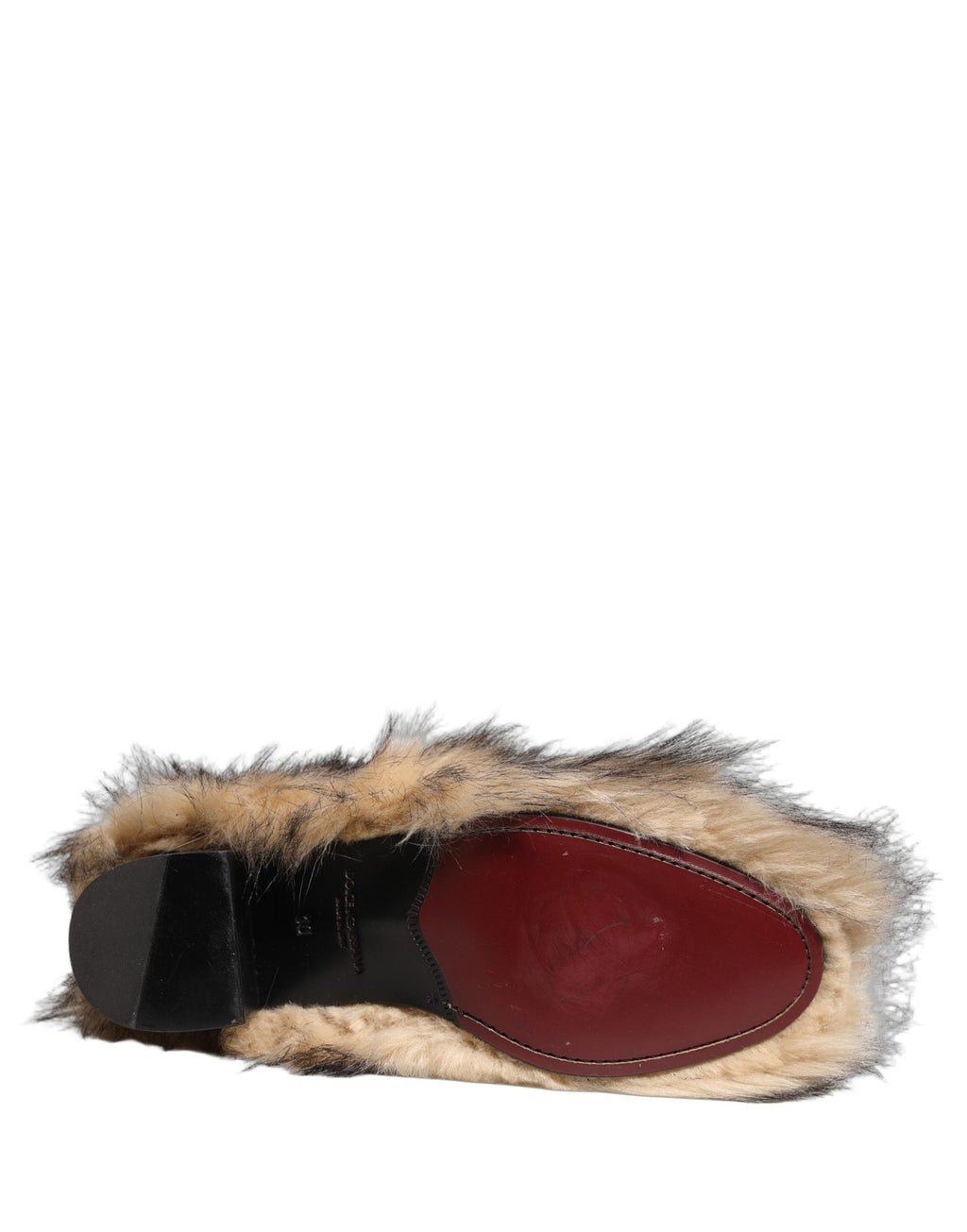 Dolce & Gabbana Brown Faux Fur Mid Calf Men Boots Shoes