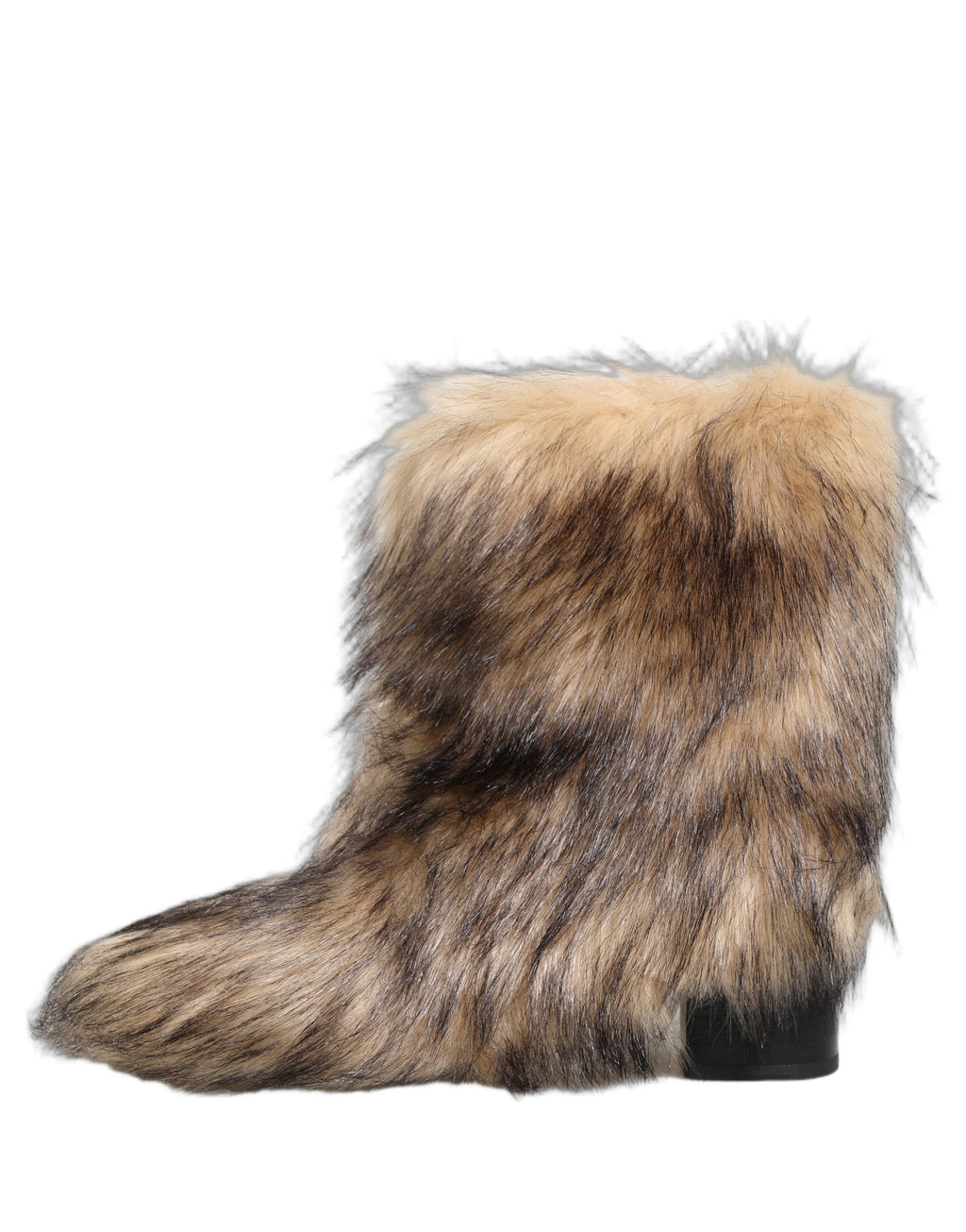 Dolce & Gabbana Brown Faux Fur Mid Calf Men Boots Shoes