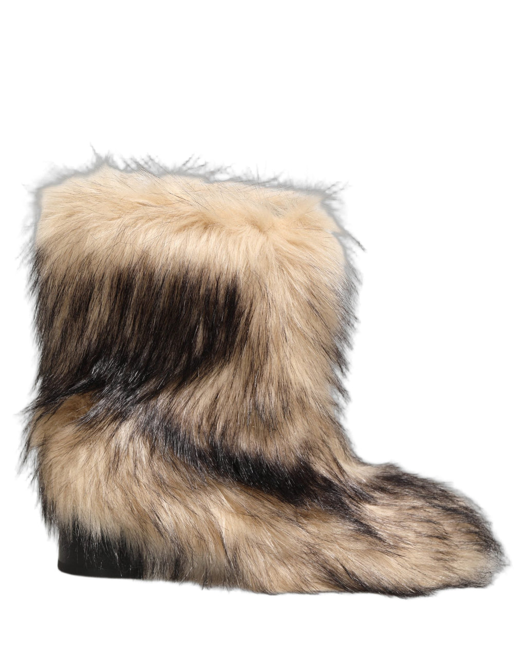 Dolce & Gabbana Brown Faux Fur Mid Calf Men Boots Shoes