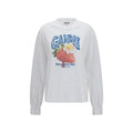 Ganni White Cotton Long Sleeve T-Shirt