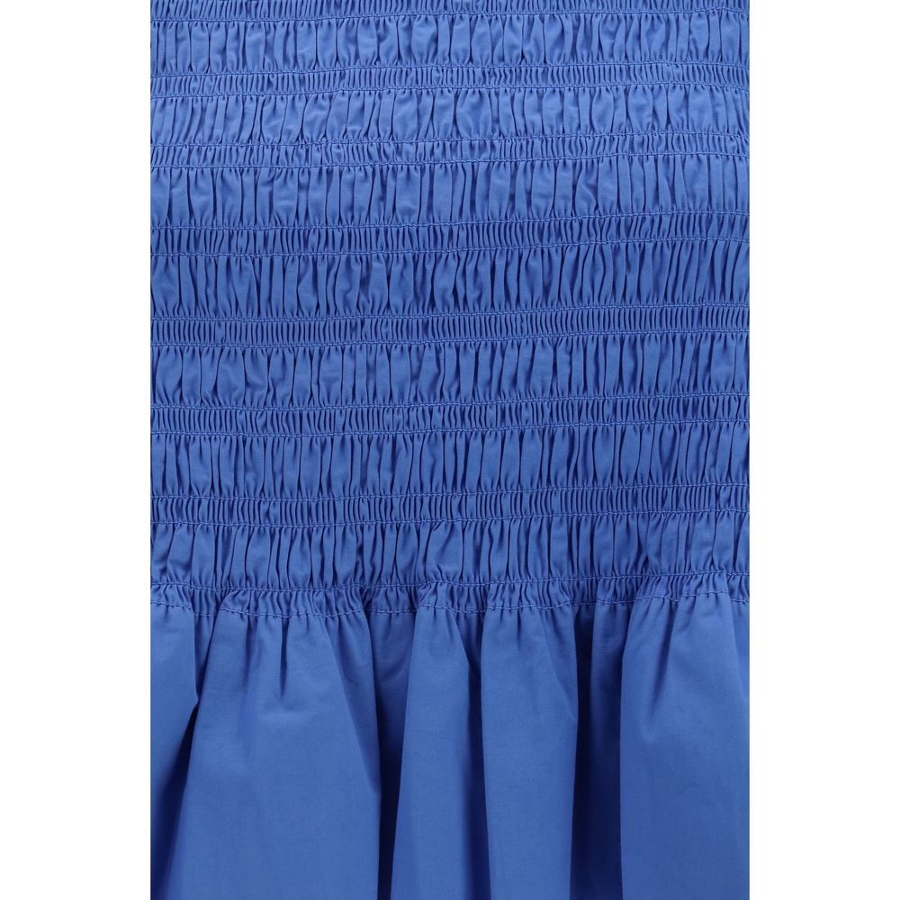 Ganni Blue Cotton Blouse