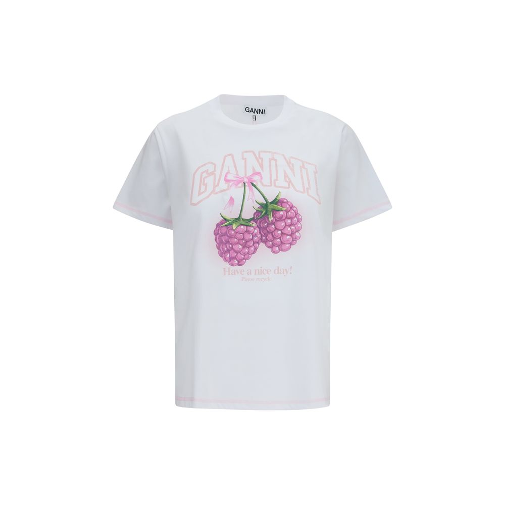 Ganni White Cotton T-Shirt