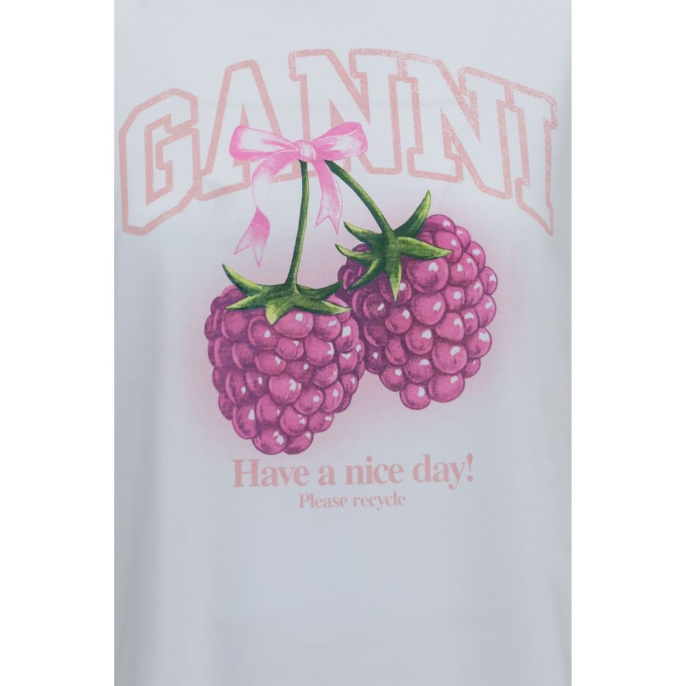 Ganni White Cotton T-Shirt