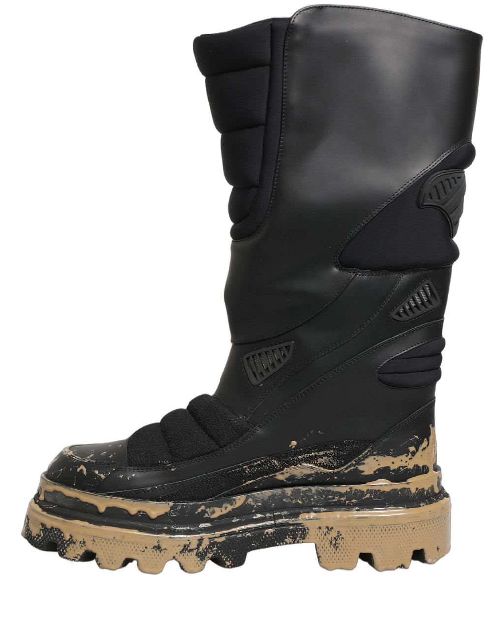 Dolce & Gabbana Black Leather Biker Mid Calf Men Boots Shoes