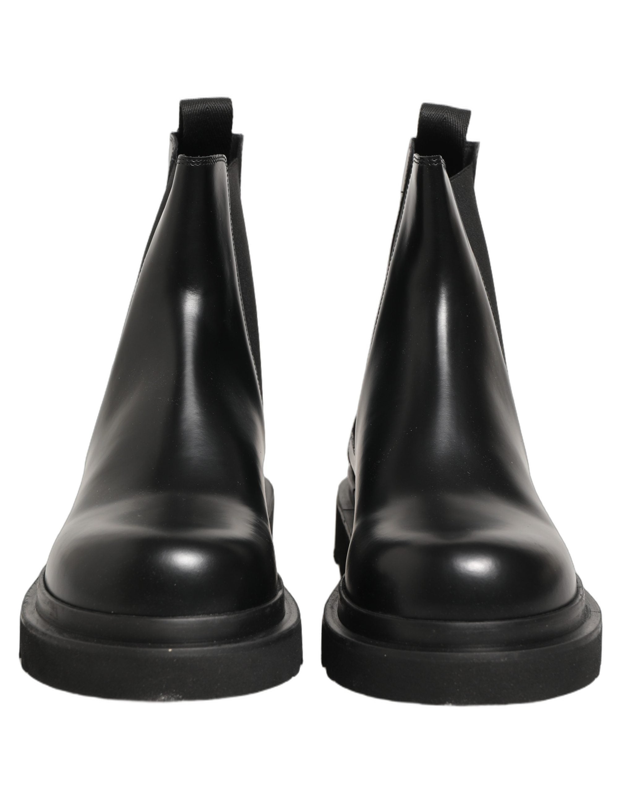 Dolce & Gabbana Black Chelsea Boots Leather Slip On Men Shoes