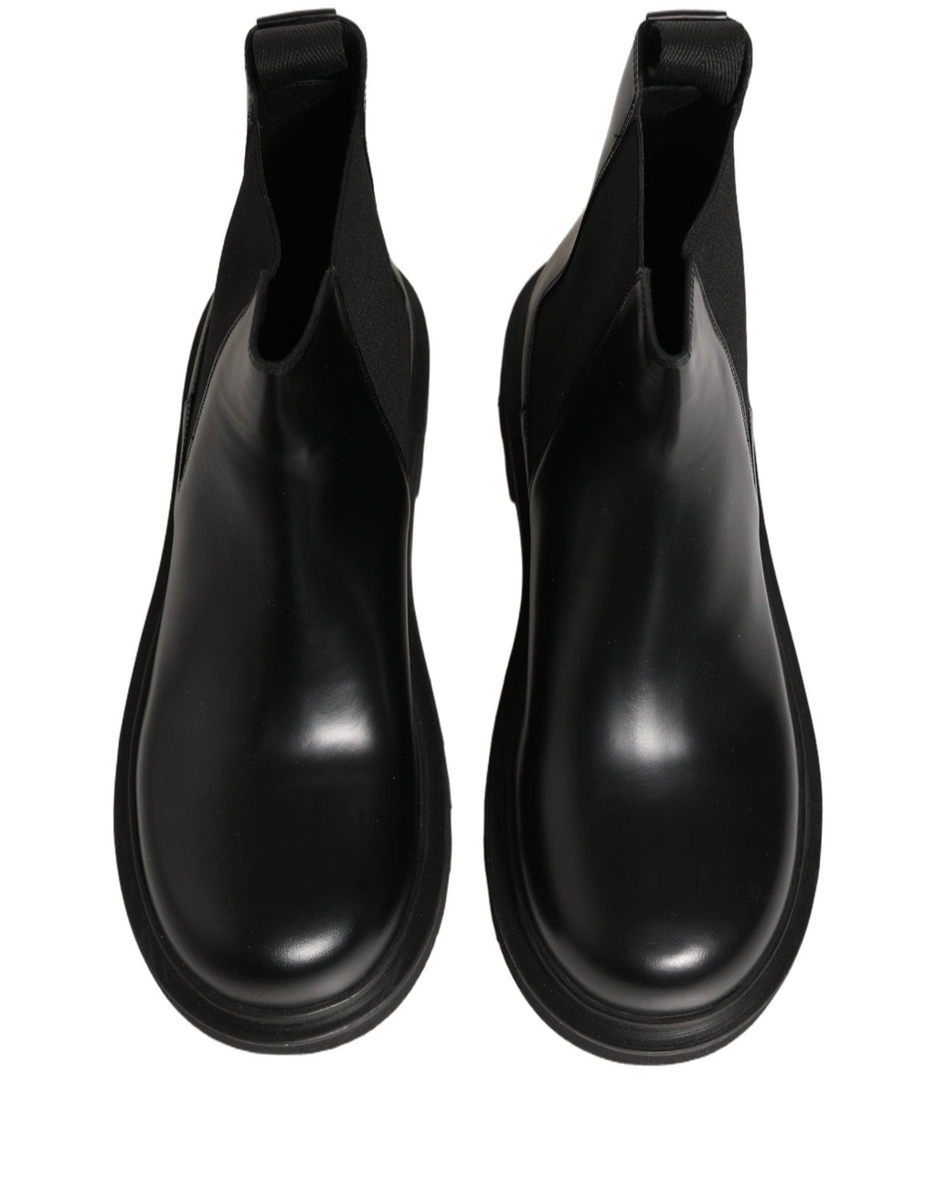 Dolce & Gabbana Black Chelsea Boots Leather Slip On Men Shoes