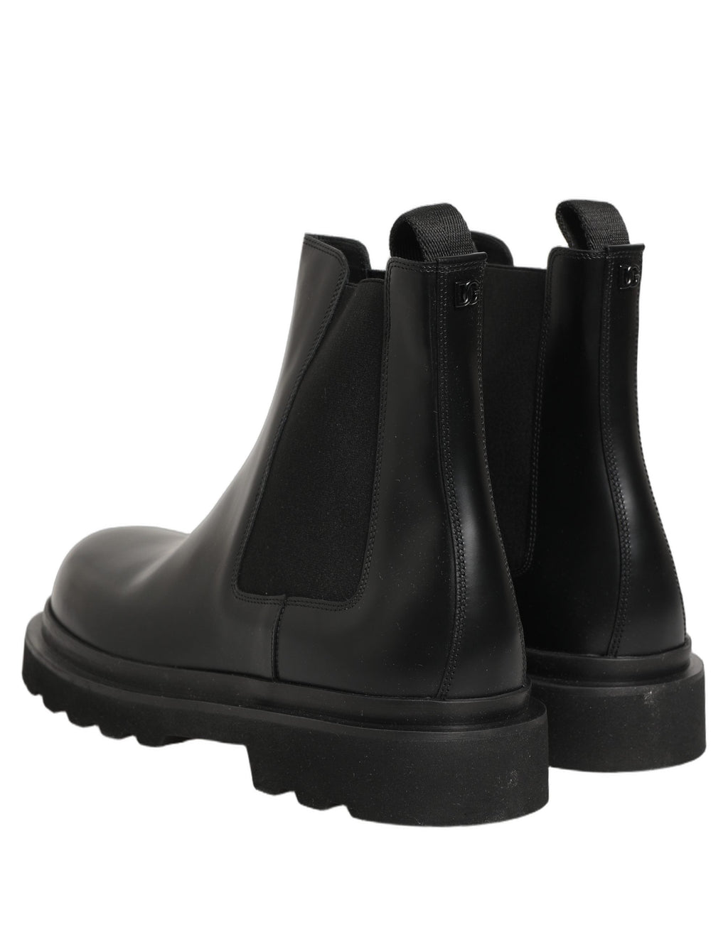 Dolce & Gabbana Black Chelsea Boots Leather Slip On Men Shoes