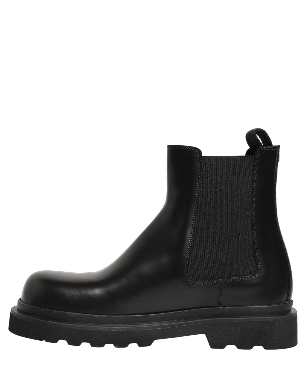 Dolce & Gabbana Black Chelsea Boots Leather Slip On Men Shoes