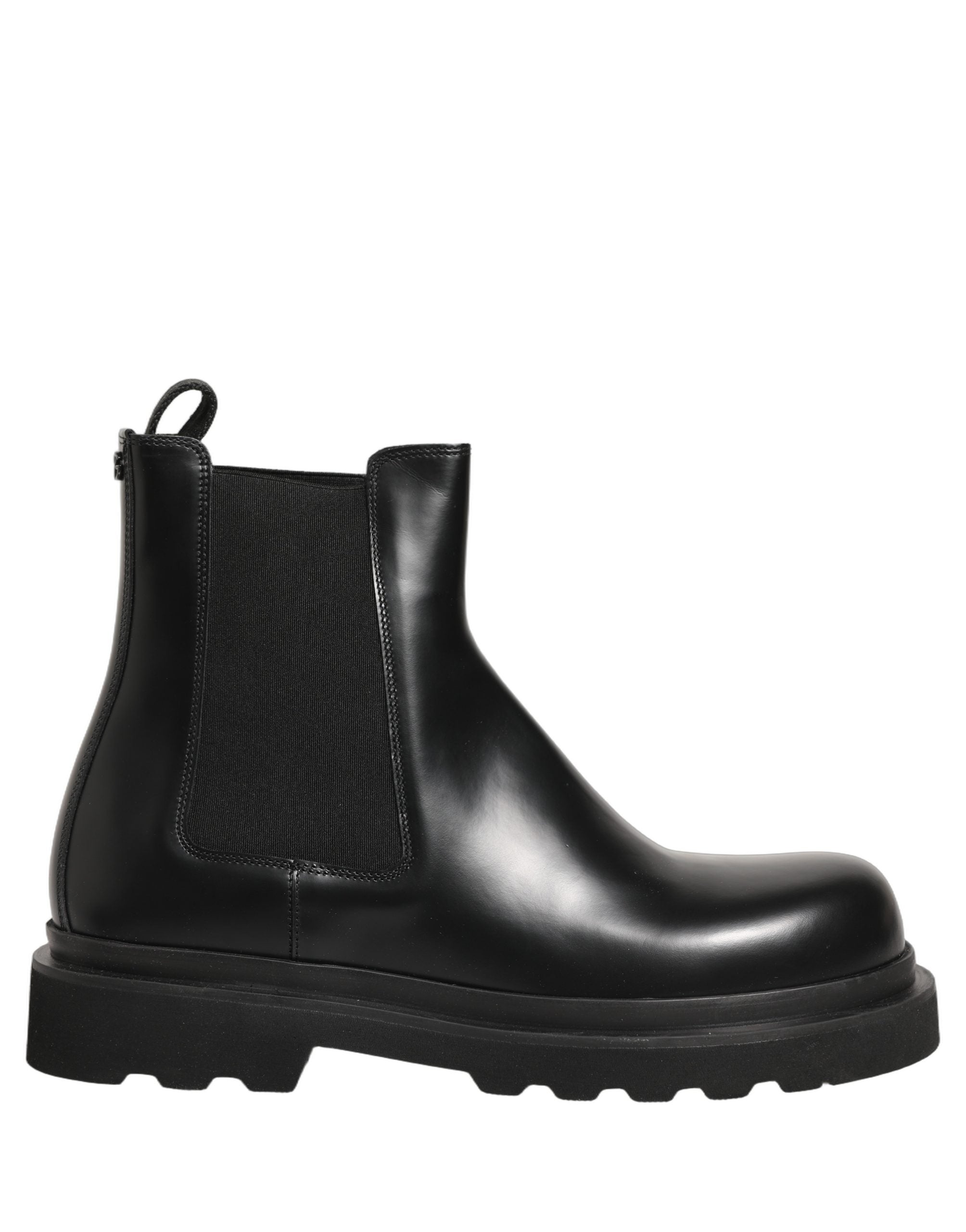 Dolce & Gabbana Black Chelsea Boots Leather Slip On Men Shoes
