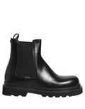 Dolce & Gabbana Black Chelsea Boots Leather Slip On Men Shoes