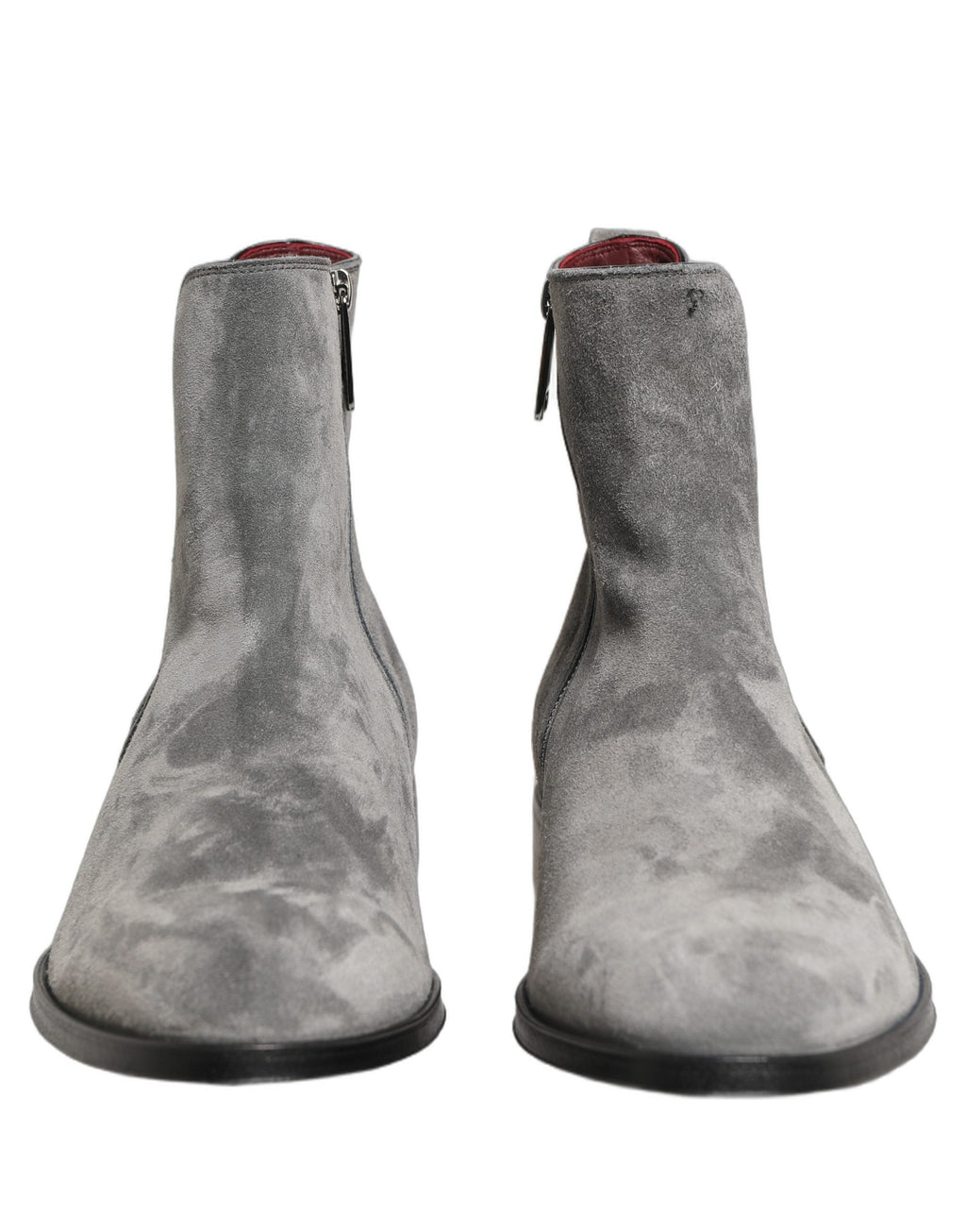 Dolce & Gabbana Gray Suede Leather Chelsea Boots Shoes