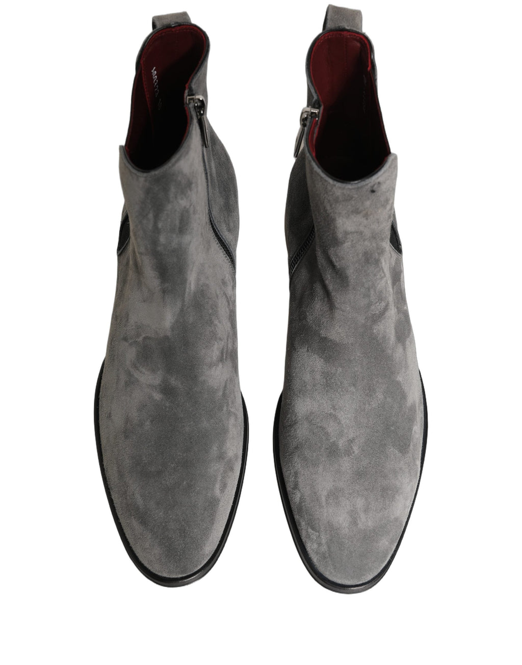 Dolce & Gabbana Gray Suede Leather Chelsea Boots Shoes