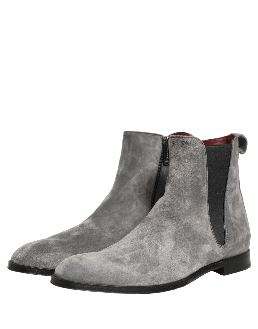 Dolce & Gabbana Gray Suede Leather Chelsea Boots Shoes
