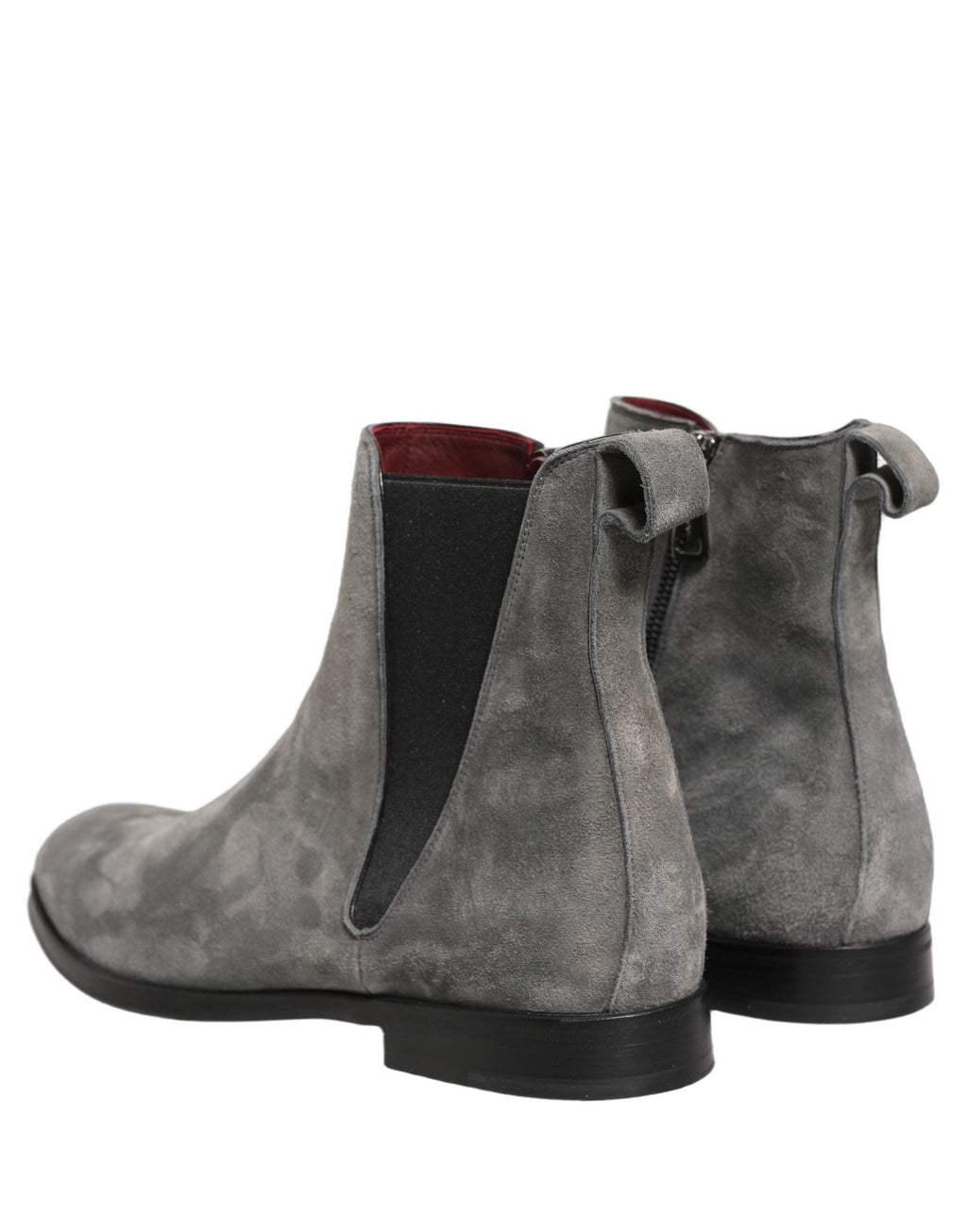 Dolce & Gabbana Gray Suede Leather Chelsea Boots Shoes
