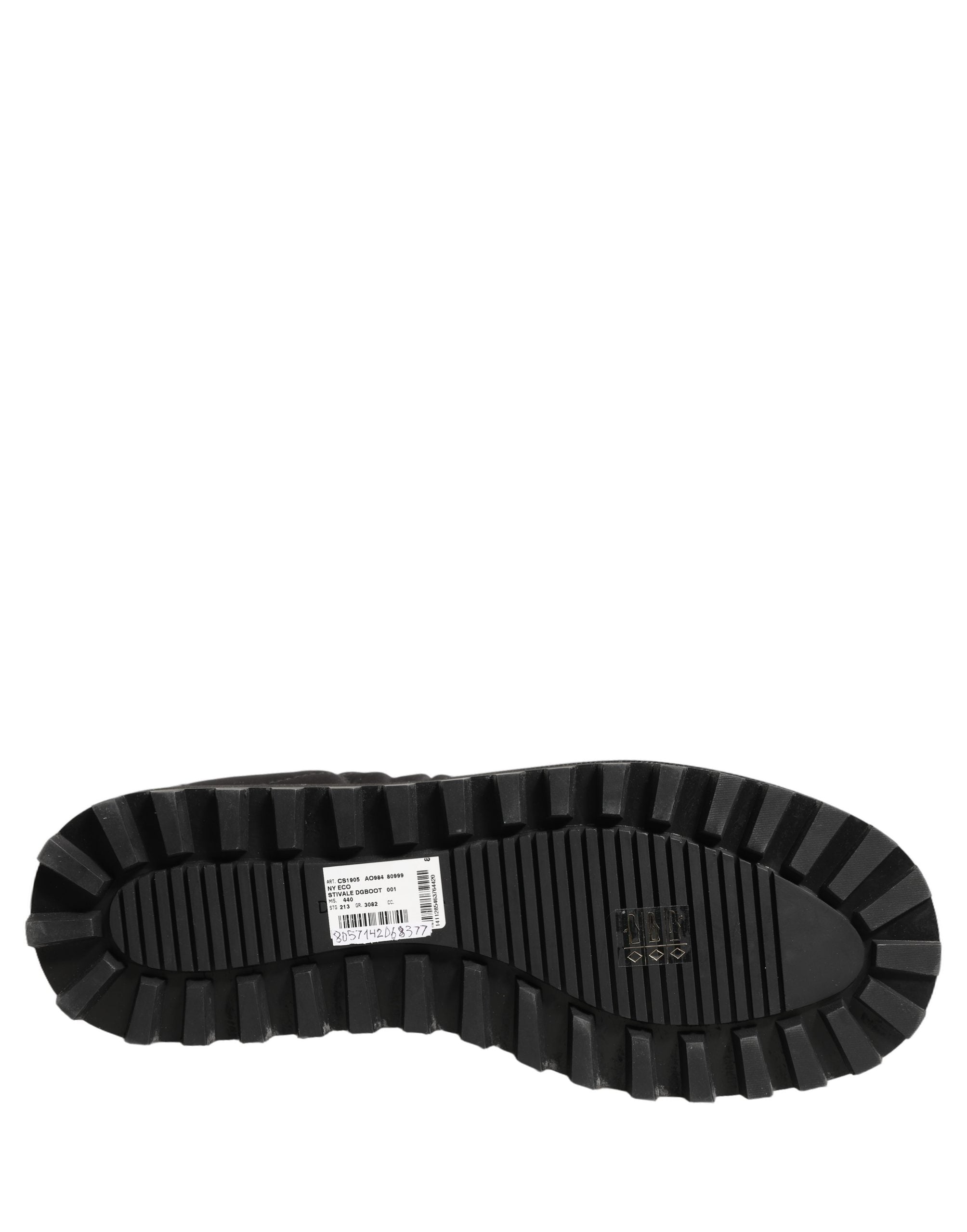 Dolce & Gabbana Black Quilted Effect Mid Calf Boots Shoes