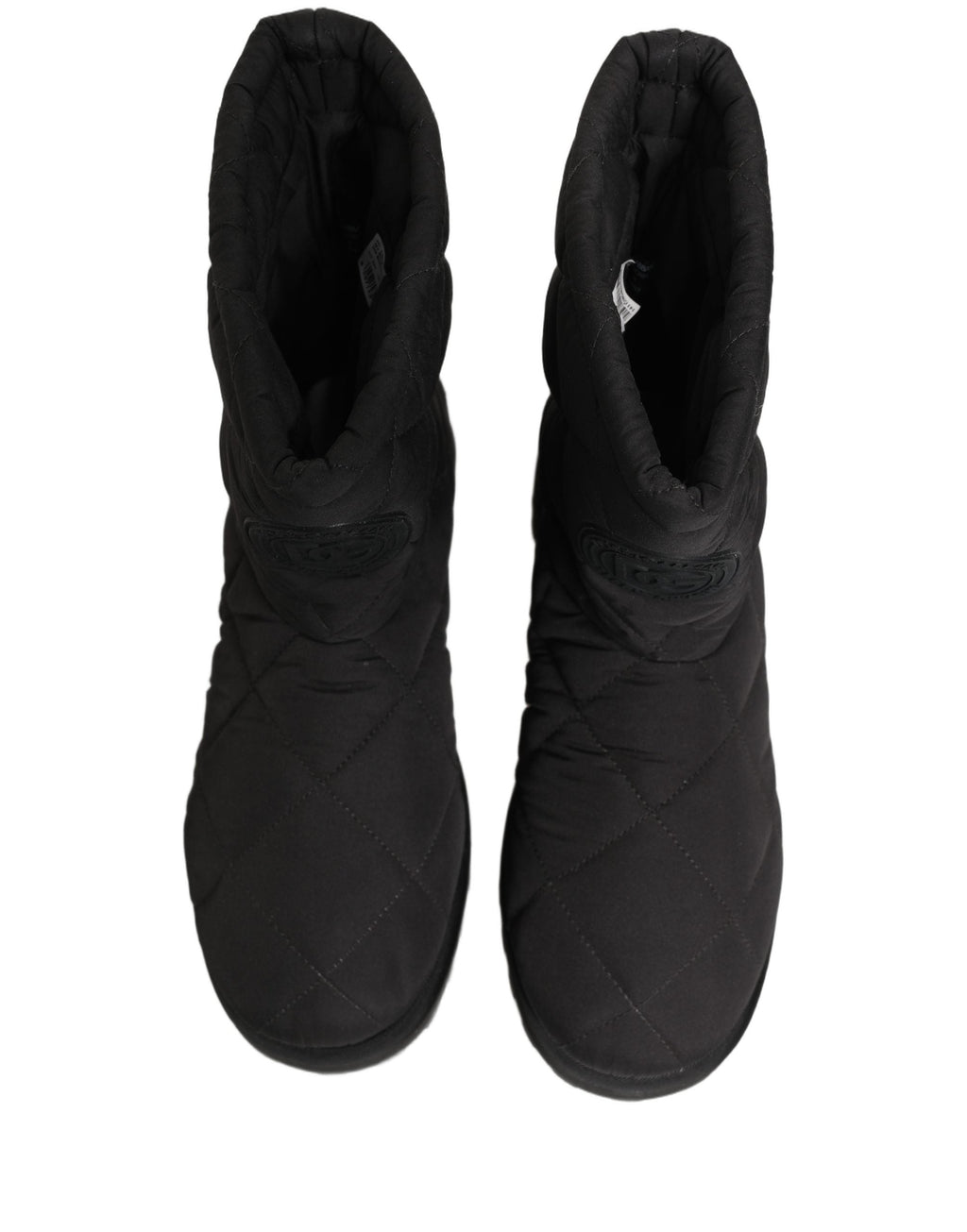 Dolce & Gabbana Black Quilted Effect Mid Calf Boots Shoes