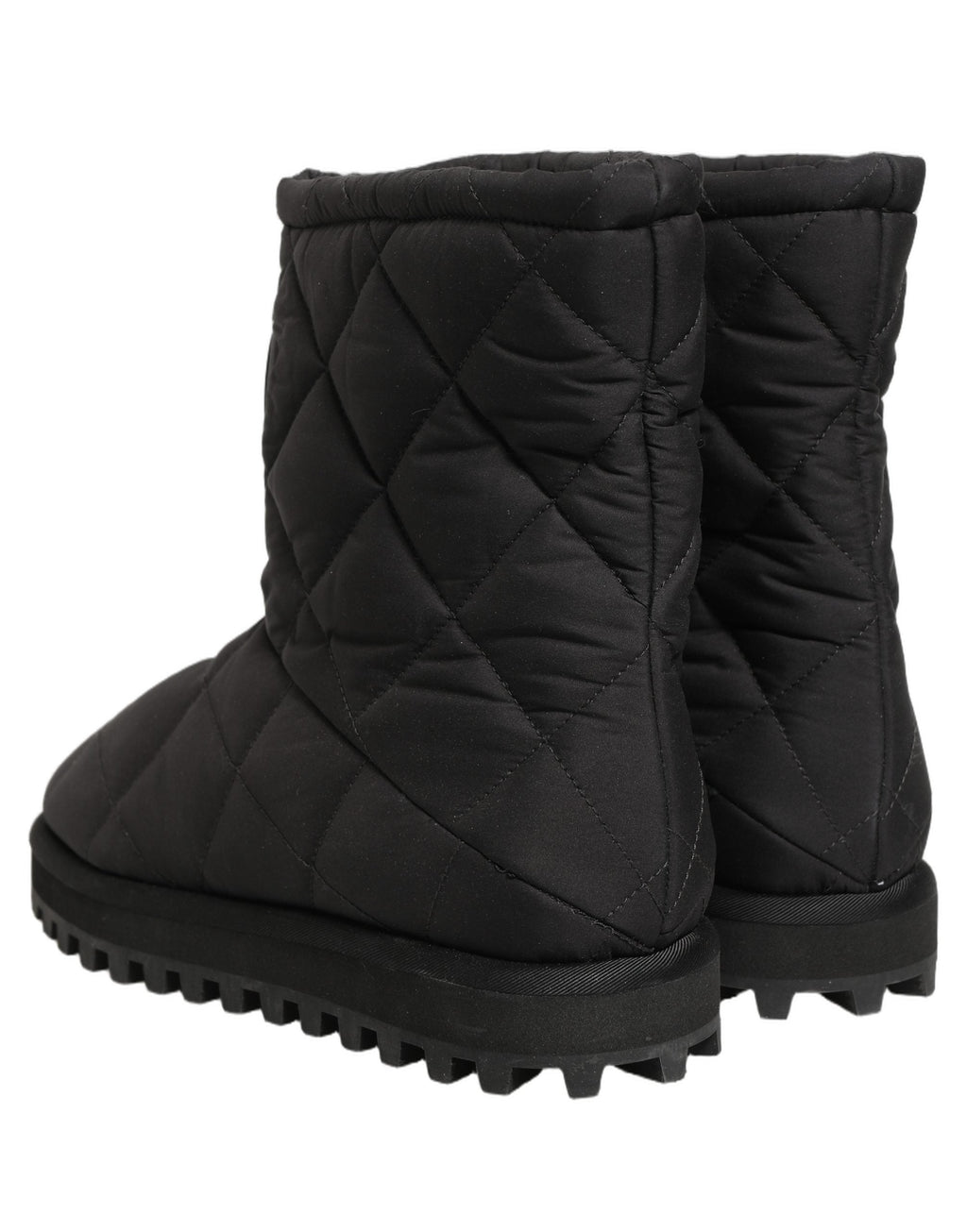 Dolce & Gabbana Black Quilted Effect Mid Calf Boots Shoes