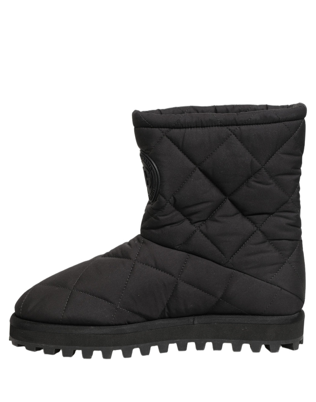 Dolce & Gabbana Black Quilted Effect Mid Calf Boots Shoes